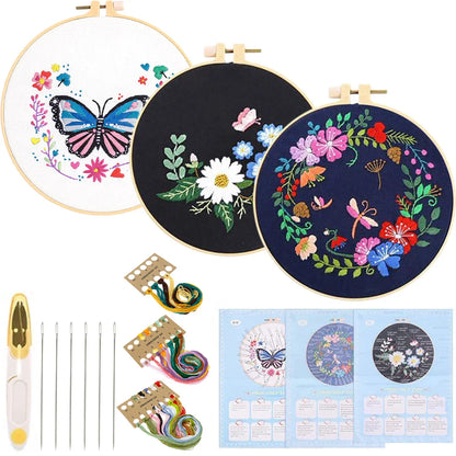 DIY Embroidery Stitchou Practice Kit Handmade Embroidery Starter for Beginner Hand Stitchou Embroidery Skill Techniques