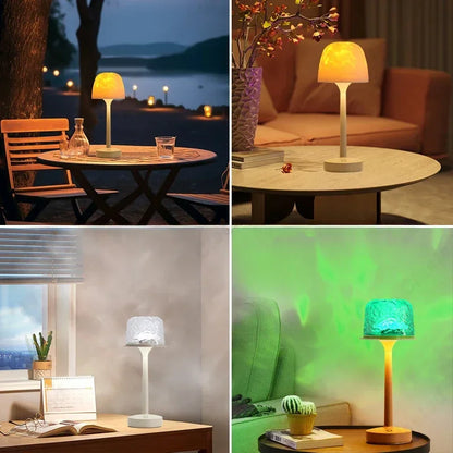 Lampe de chevet LED haute sur pied, effet vague d'eau, atmosphère romantique, cadeau pour couple, veilleuse de projection d'intérieur pour chambre à coucher