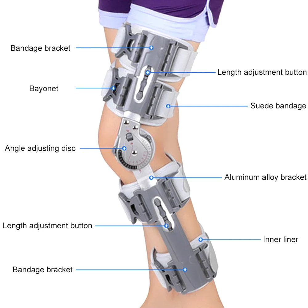 Genouillère à charnière Dean, genouillère post-opératoire pour la stabilisation de la récupération, blessures ACL, MCL et PCL, soutien de jambe réglable Orth4WD