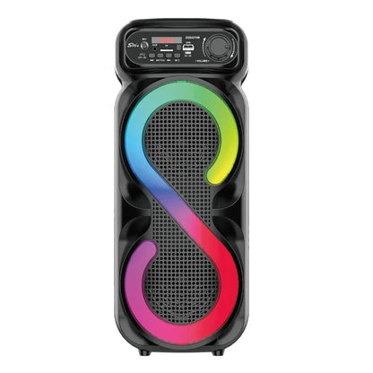 Bluetooth-Compatible Speaker Karaoke Speaker with RGB Light Portable Boombox USB/TF Outdoor Speaker Remote Control for Karaoke