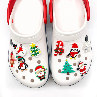 Breloques de Noël Sapin de Neige pour Sabots Sandales Décoration Accessoires de Chaussures Breloques pour Cadeaux Amis
