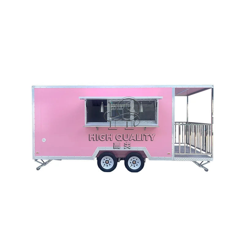 Remorque rose à vendre, nouveau camion de restauration, chariot mobile de restauration rapide, cuisine extérieure, remorque à glace et à pizza, norme américaine