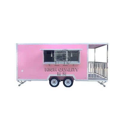 Remorque rose à vendre, nouveau camion de restauration, chariot mobile de restauration rapide, cuisine extérieure, remorque à glace et à pizza, norme américaine