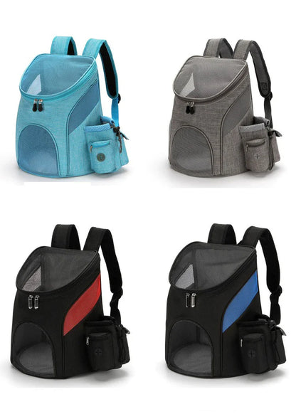 Sac à dos pliable pour animaux de compagnie, portable, pour sortir, en maille respirante, avec poche latérale, pour chat et chien