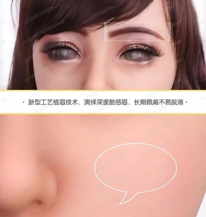 Masque intégral en silicone pour adulte, couvre-chef COS, déguisement, masque, fournitures de travestissement, simulation homme-femme, couvre-chef amélioré