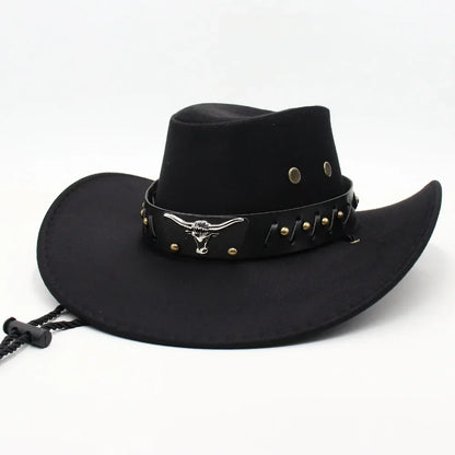 Nouveau Chapeau de Cowboy de Style Occidental pour Hommes et Femmes Chapeau de Gentleman Rétro à Large Bord Chapeau de Cowgirl Jazz Chapeaux de Soleil Tendance pour l'Été