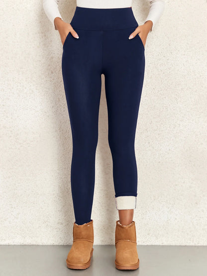 Poches épais hiver chaud Leggings femmes taille haute Mallas décontracté velours chaud Leggings prévenir le froid Super chaud pantalon