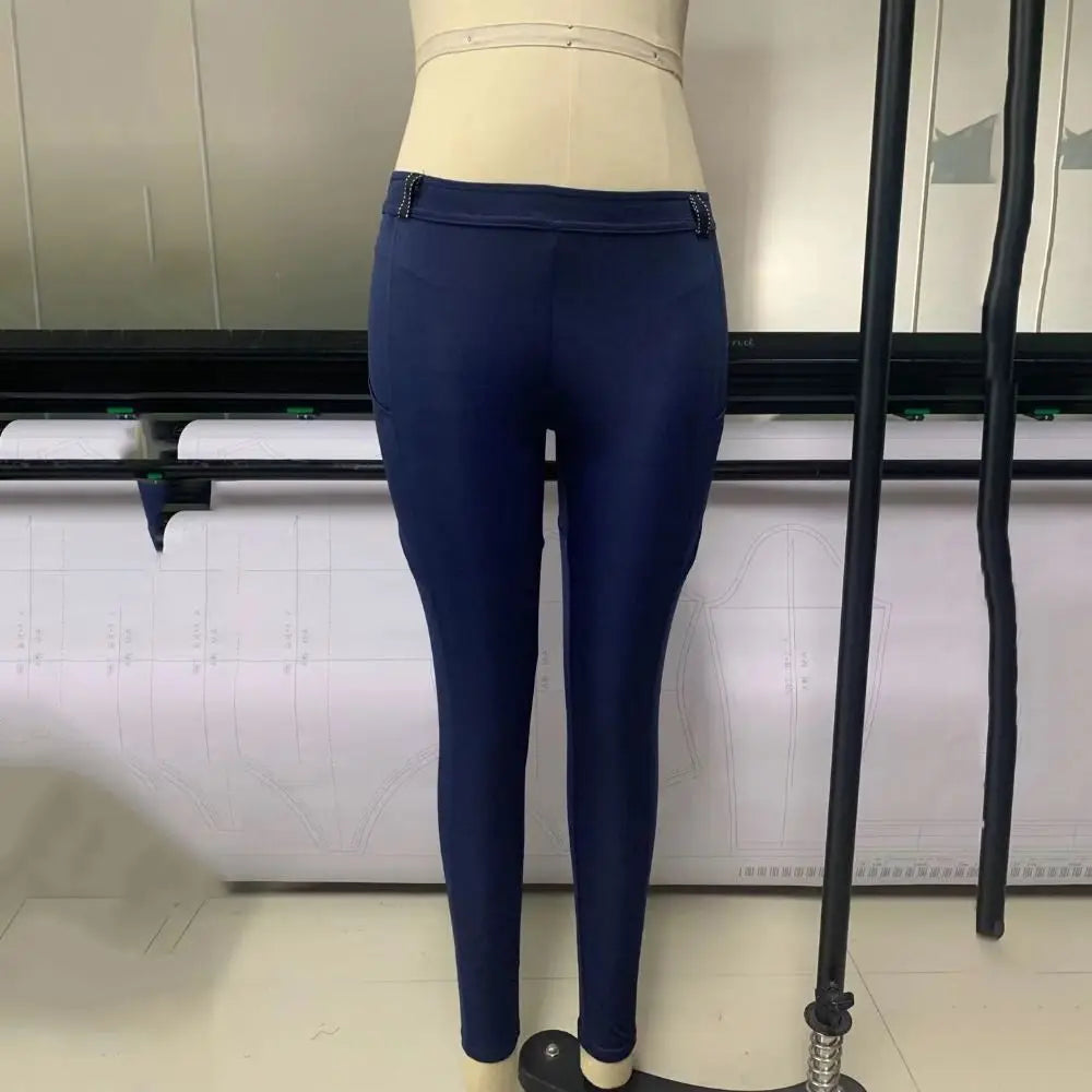 Clothes Anti-pilling Equestrian Pants Slim Elastic Horse Racing Trousers Skinny with Phone Pocket Equestrian Breeches Camping
