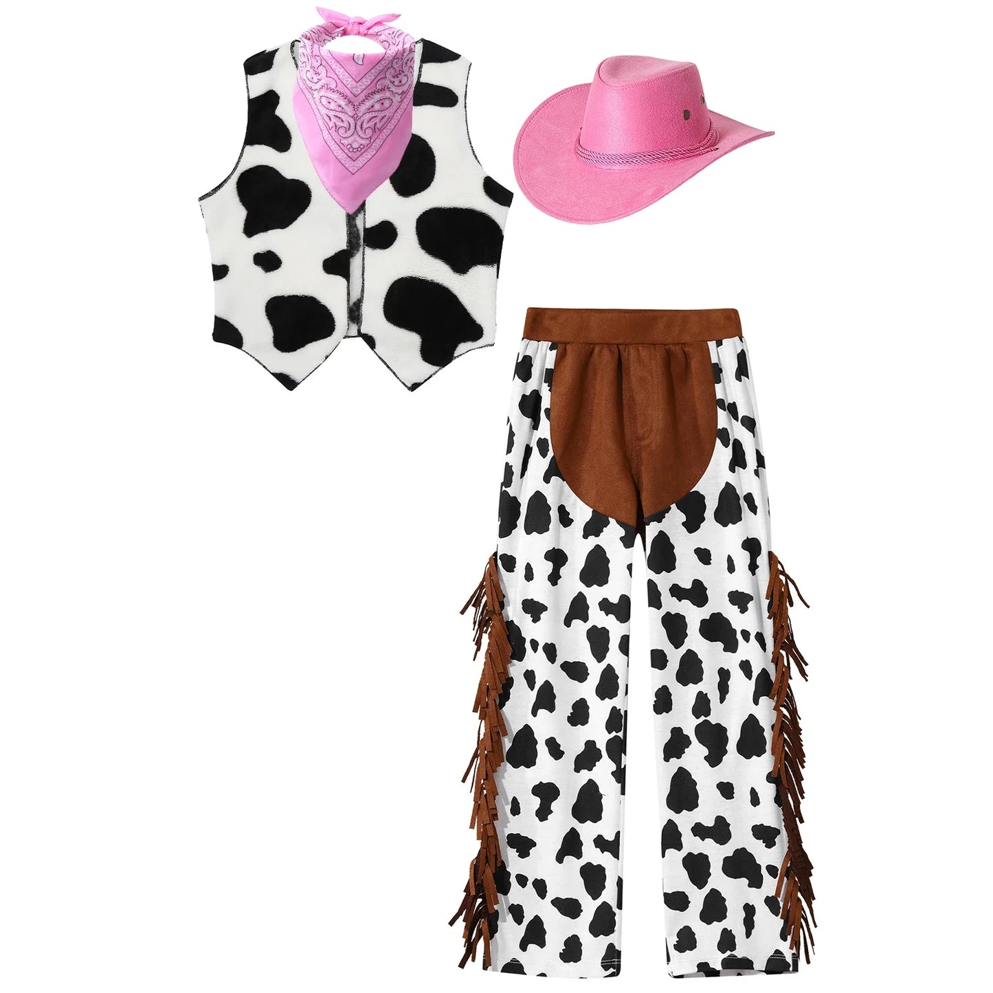 Costume de Cowboy Occidental pour Enfant, Déguisement de Cowgirl, Jeu, Interface West, ixd'Halloween, Cosplay, Ensembles de 4 Pièces, Performance sur Scène Trempée