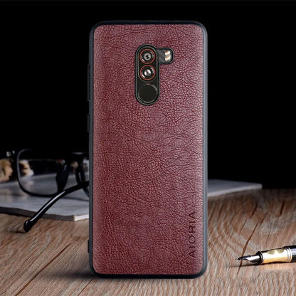 Case for Xiaomi Pocophone F1 funda luxury Vintage Leather skin coque with TPU soft hard cover for xiaomi pocophone f1 case capa