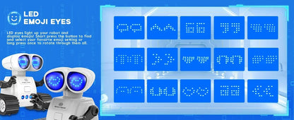 Jouet robot télécommandé Rechargeable avec musique, yeux LED, talkie-walkie, jouet robot pour enfants, robot RC pour enfants