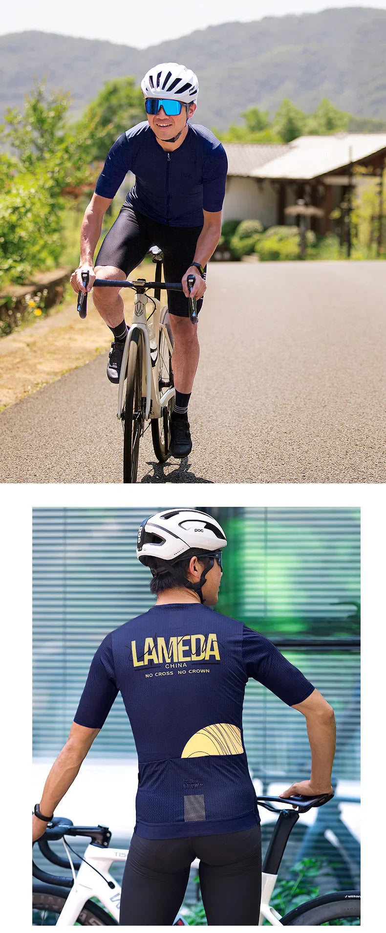 Lameda vêtements de cyclisme été hommes à manches courtes séchage rapide respirant maillot de cyclisme Shorts de cyclisme ensemble de sangles pour hommes