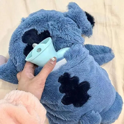 Stitch Cartoon Hot Water Doll Bottle Kawaii Plush Thicken Anti-Thick PVC Hand Warmer Bag Life Daily Winter Warmth Birthday Gift