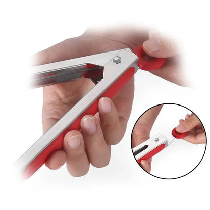 9" Stainless Steel Food Tongs, Non-Stick Silicone Cooking Tongs, Outdoor Salad and Bread Utensils, Kitchen Accessories