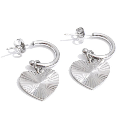 Yhpup – boucles d'oreilles pendantes en forme de cœur en acier inoxydable, pour toutes les Occasions, cadeau de saint-valentin, bijoux classiques antirouille