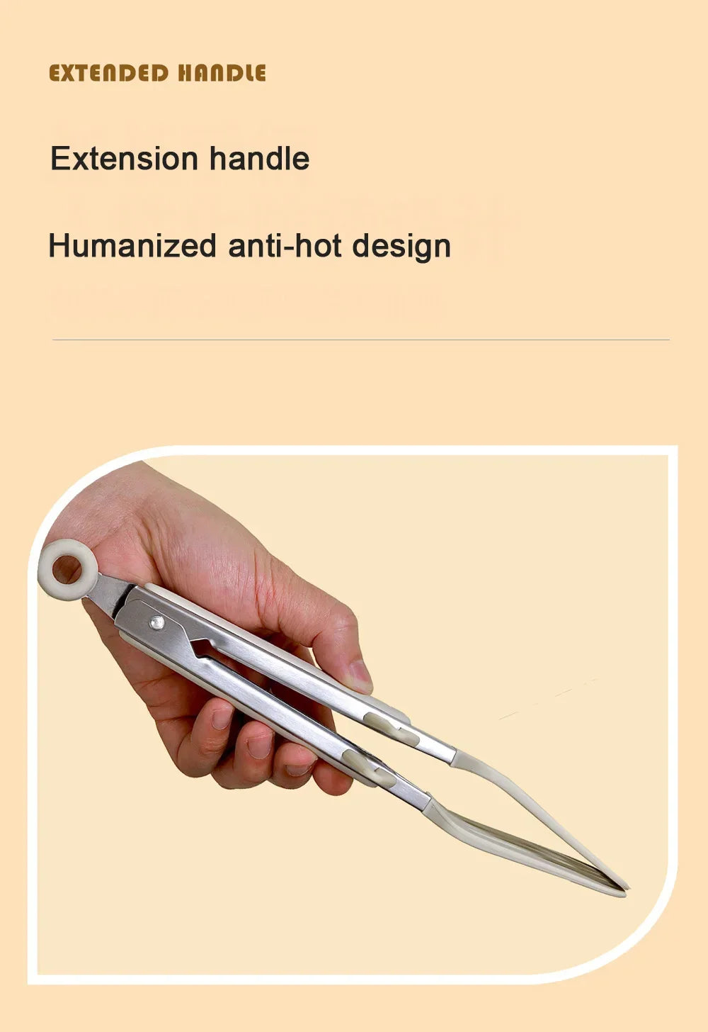 9" Stainless Steel Food Tongs, Non-Stick Silicone Cooking Tongs, Outdoor Salad and Bread Utensils, Kitchen Accessories