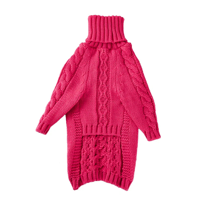 Pull torsadé à col roulé pour chiens, lévriers italiens, manteau chaud pour chien, vêtements d'hiver pour chiens