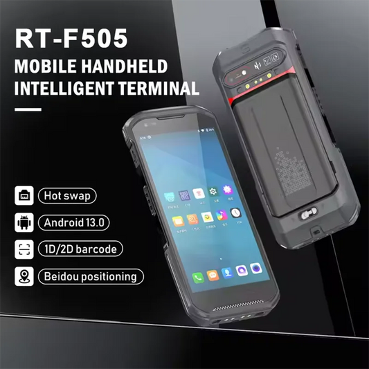 PDA dur Android 13 OS 5,5 pouces 6 Go RAM 64 Go ROM Scanner de codes-barres 2D 4G-LTE Wifi Échange à chaud IP66 Collecteur de données portable