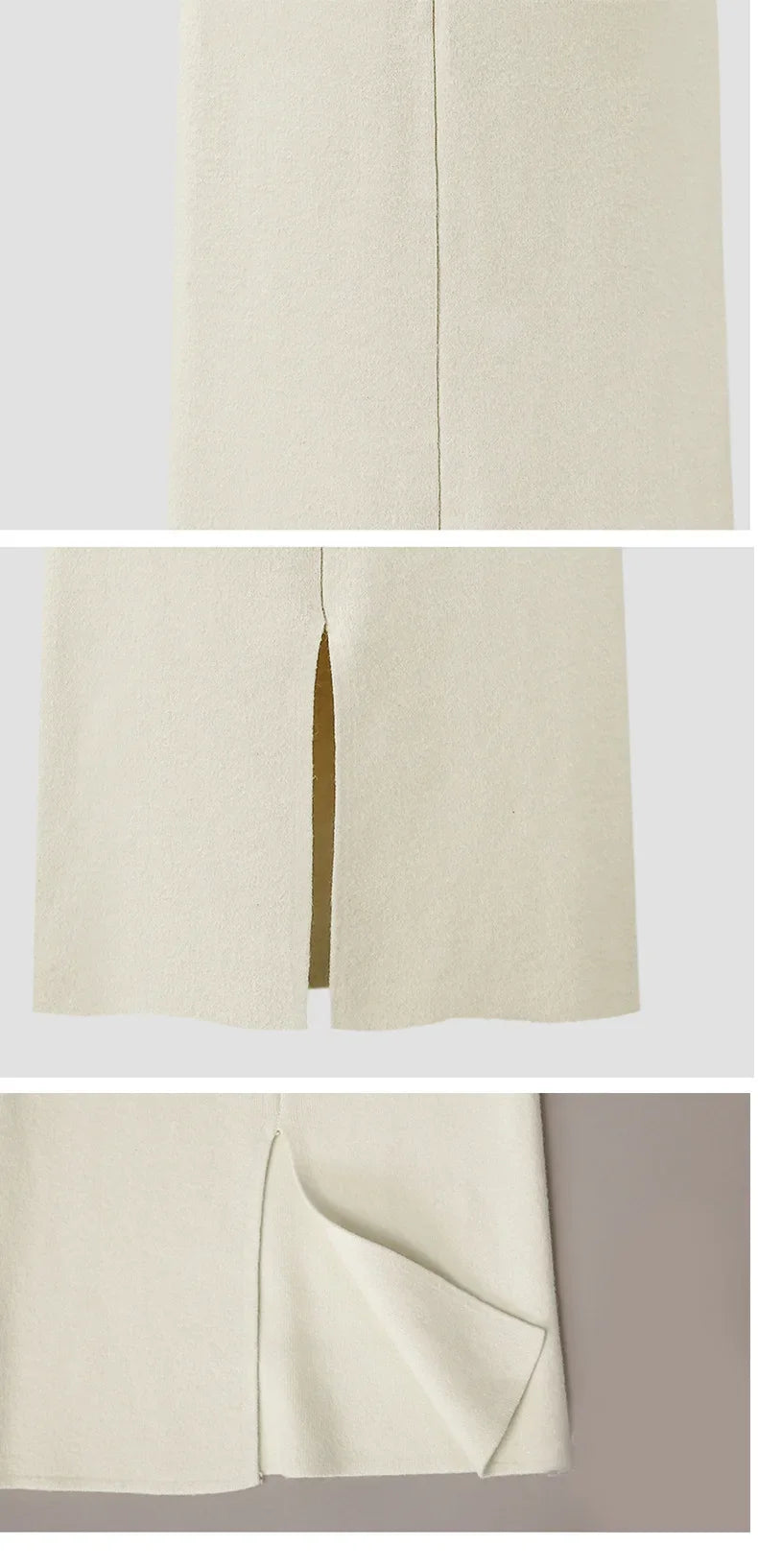 Women's Autumn/winter Knit Bodycon Skirt Medium-length High-waisted Thickened Side Slit Step-length Skirt