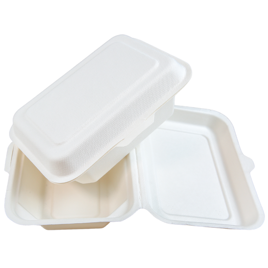 Conteneur alimentaire en bagasse 7" x 5" x 2.5" - 1 compartiment