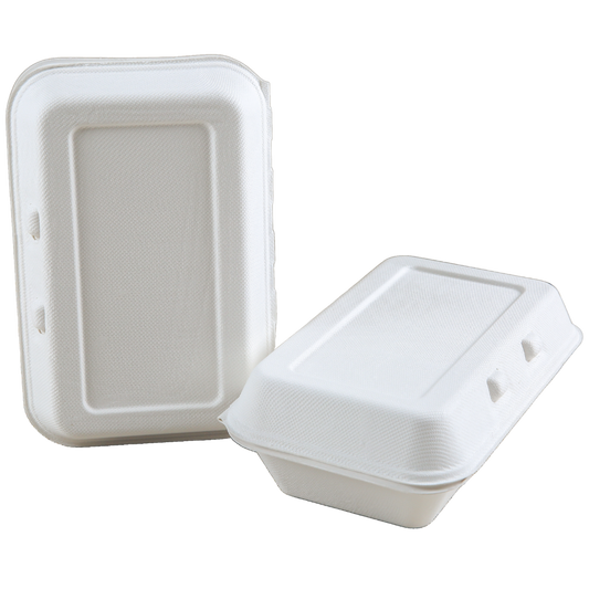 Contenant à emporter en canne à sucre de 8,5" x 5,5" x 3" - 1 compartiment