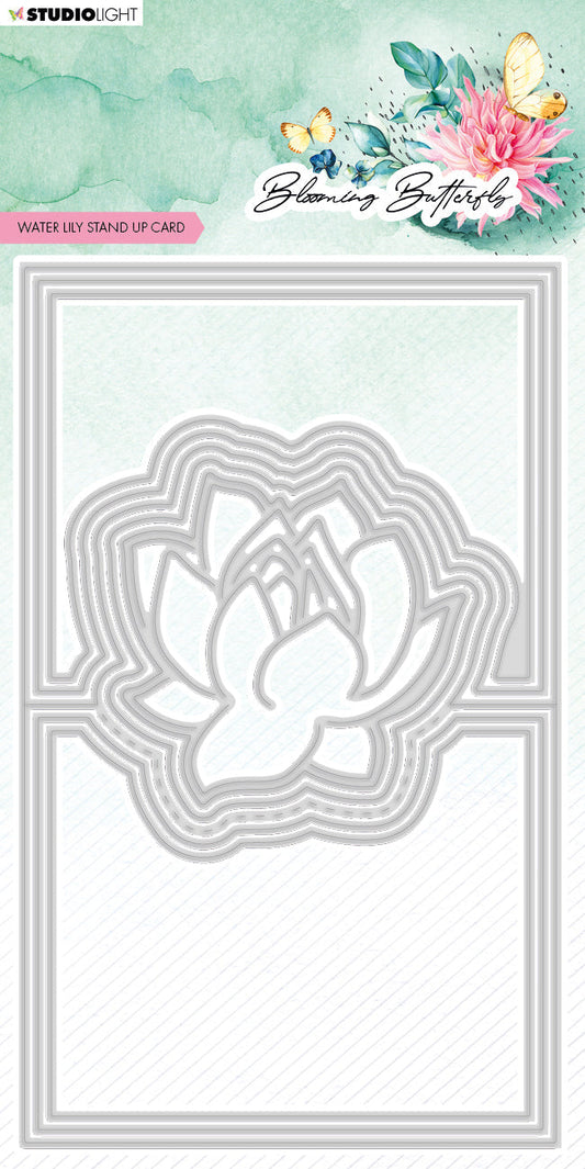 SL Matrice de Découpe Carte Nénuphar Papillon en Fleurs 165x100x1mm 7 pièces réf.487