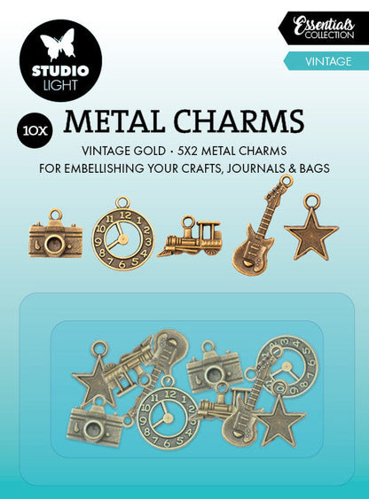 SL Metal Charms Vintage Consumables 10 PC
