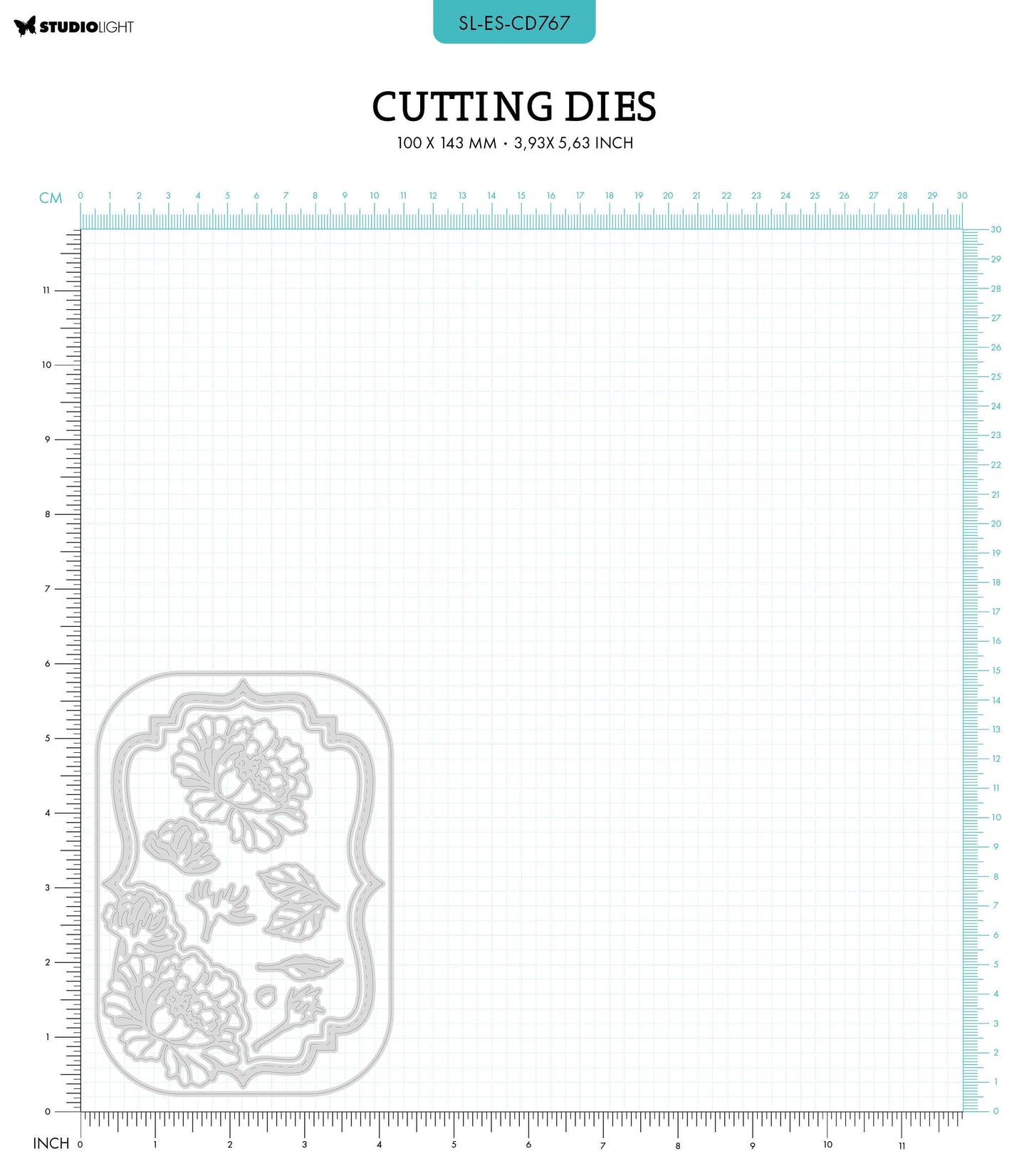 SL Cutting Die Peony Frame Shape Essentials 100x143x1mm 10 PC nr.767