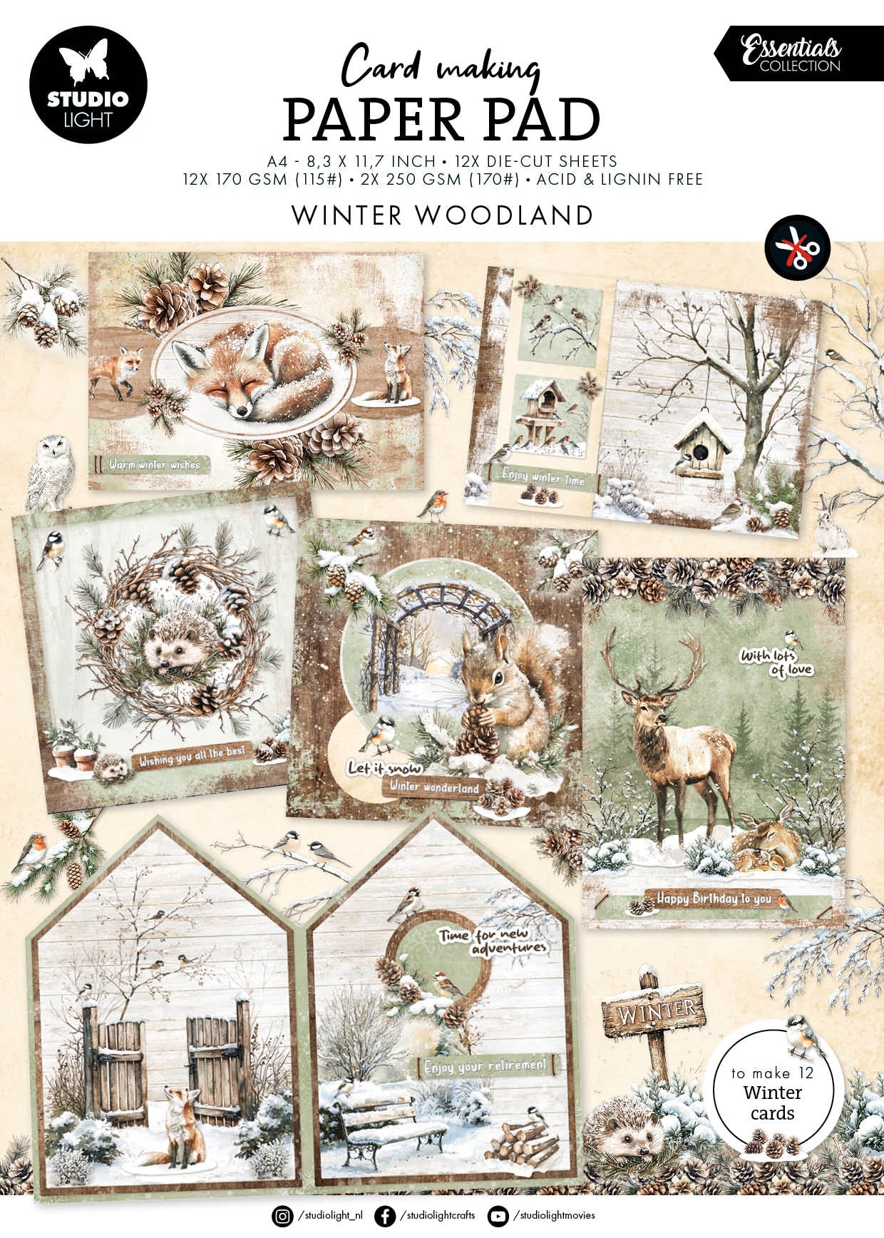 Bloc de fabrication de cartes SL Winter Woodland Essentials