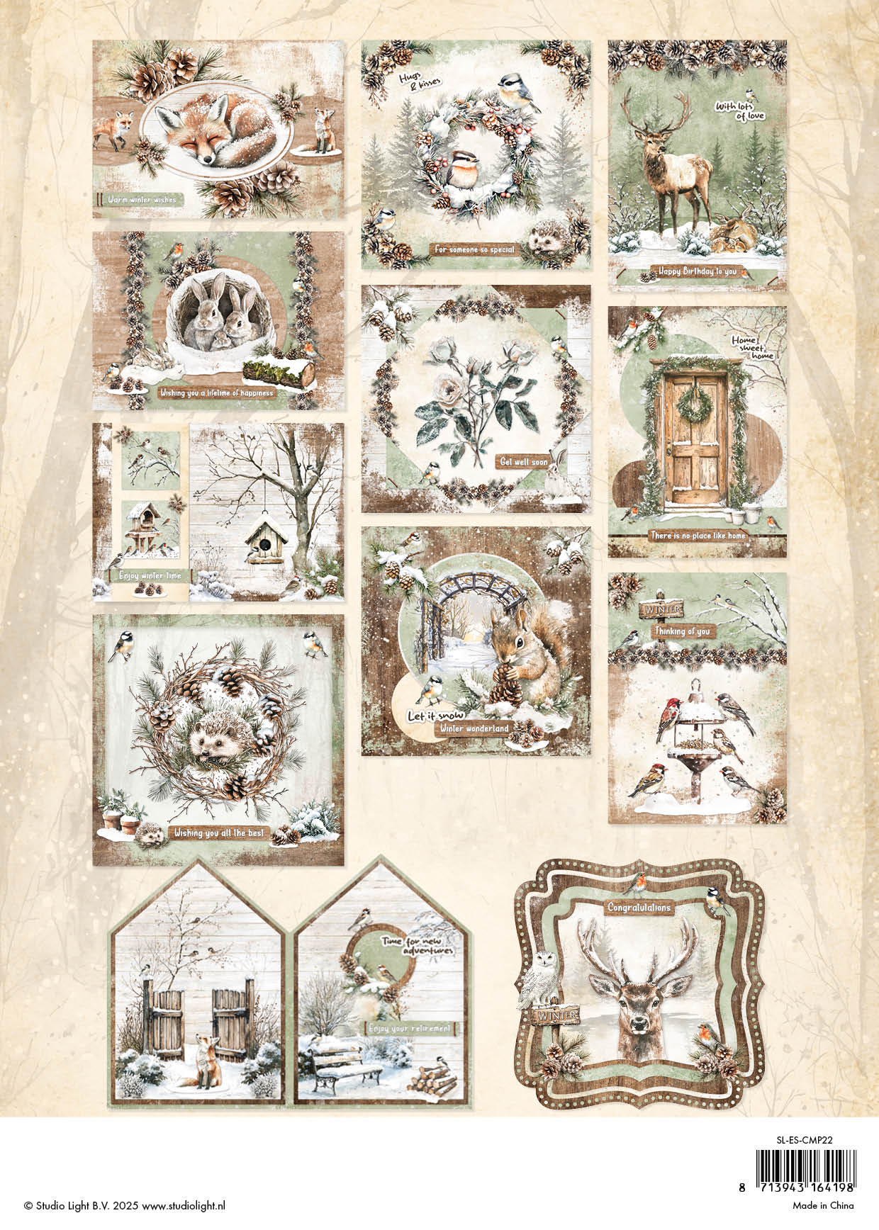 Bloc de fabrication de cartes SL Winter Woodland Essentials