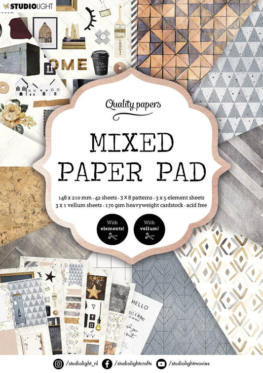 SL Bloc de papiers mélangés Papiers à motifs Essentials 148x210mm 42 feuilles n°4