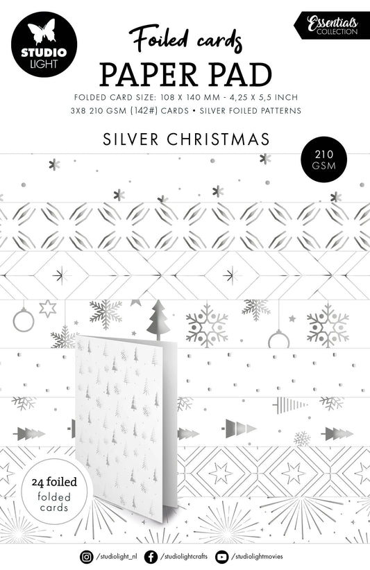 SL Foiled Cards Silver Patterns Essentials 24 Sheets
