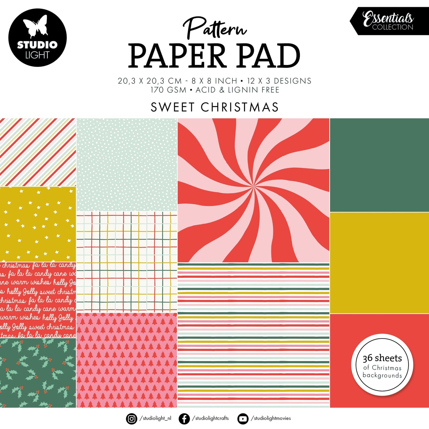 SL Pattern Paper Pad Sweet Christmas Essentials 36 SH