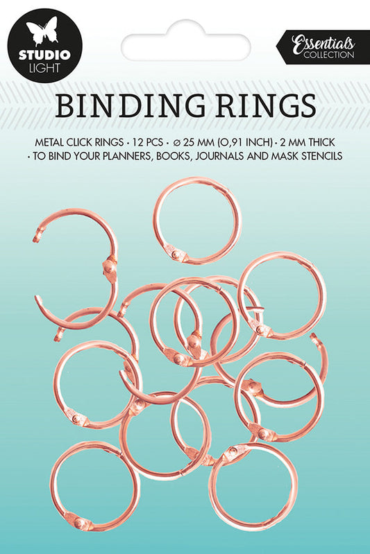 SL Anneaux de reliure Click Rings Rose Essentials 23x23x3mm 12 pièces n°04