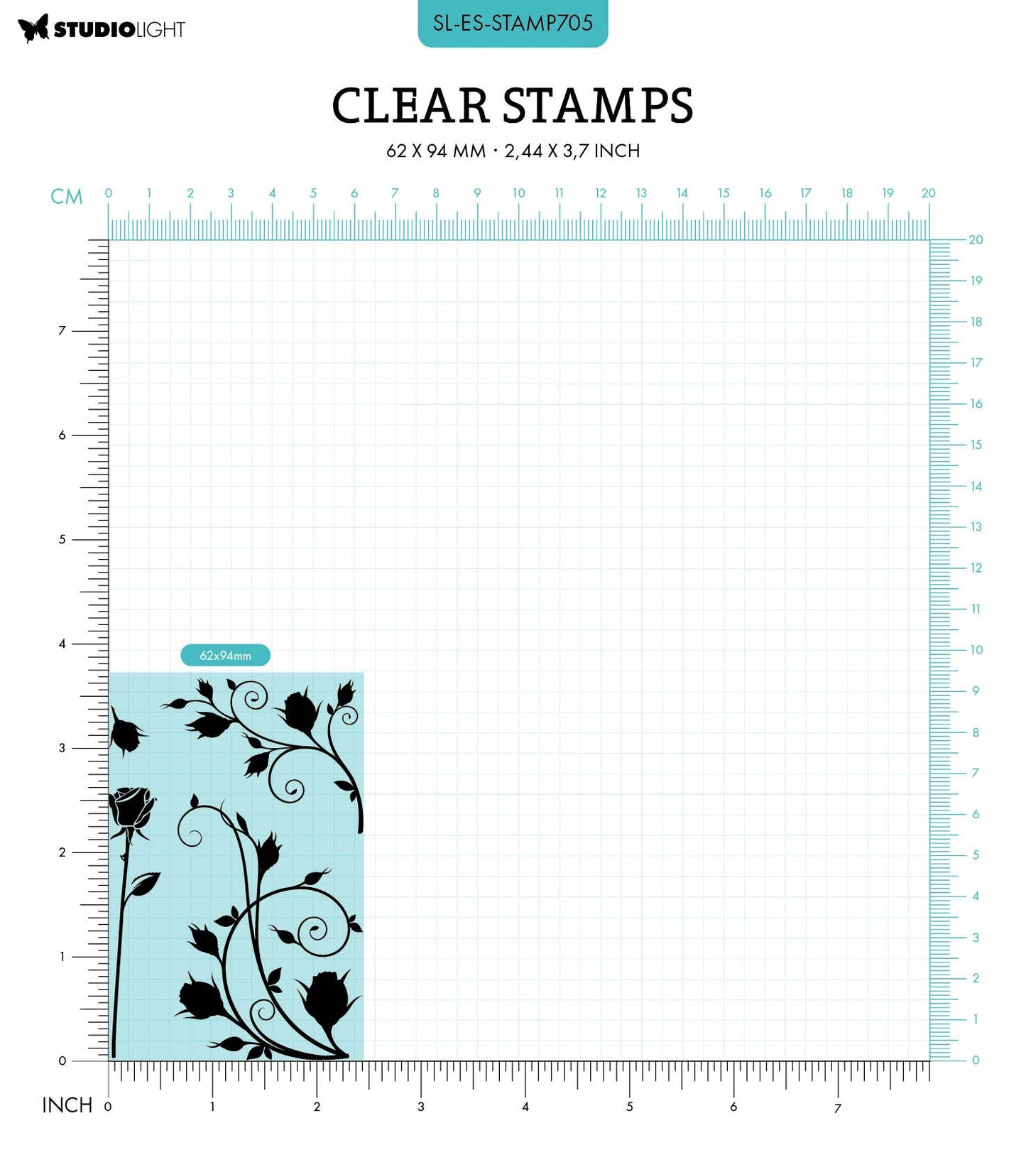 SL Clear Stamp Rose Swirl Essentials 4 PC