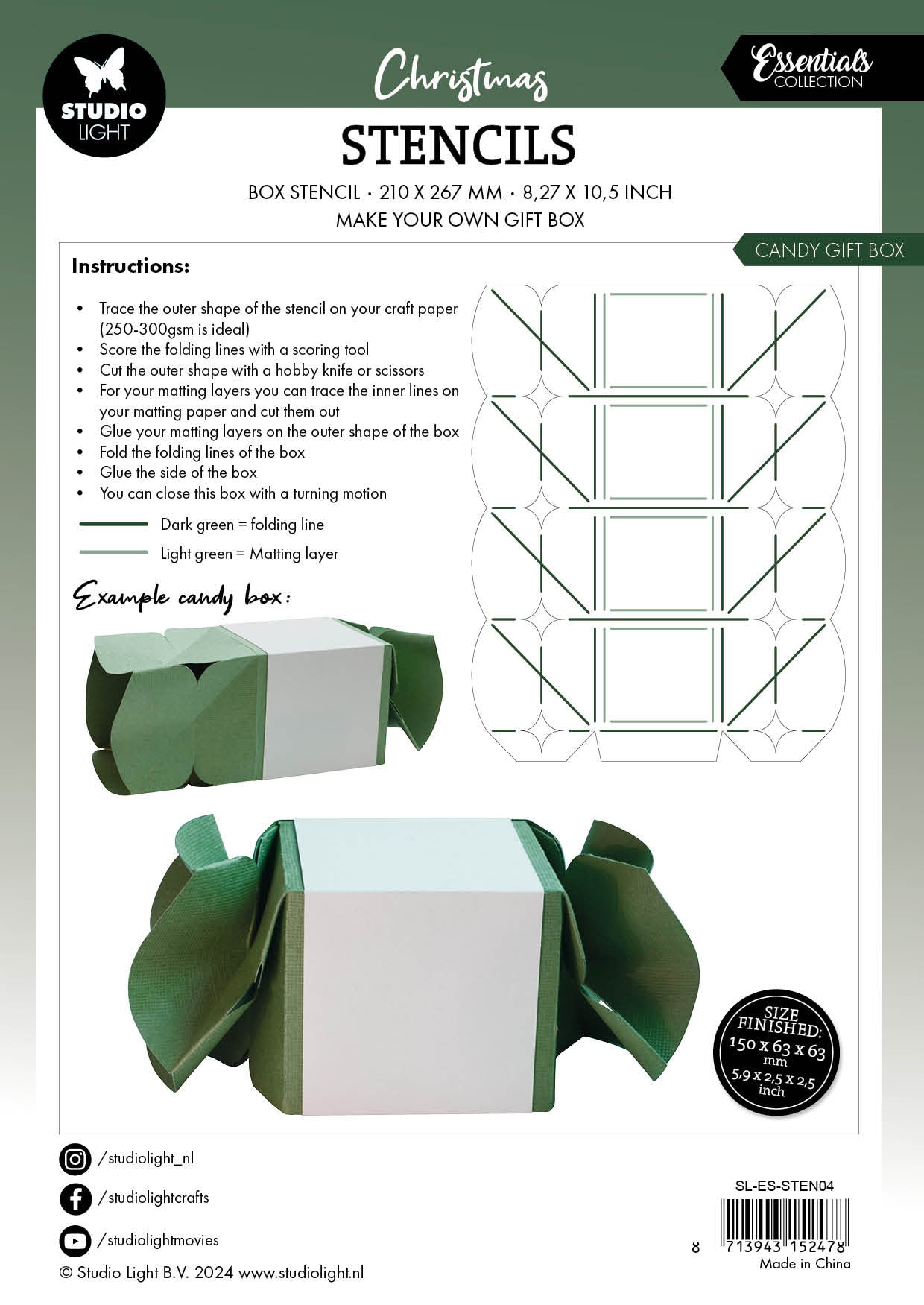 SL Pochoir Boîte Cadeau Friandises Essentiels 1 PC