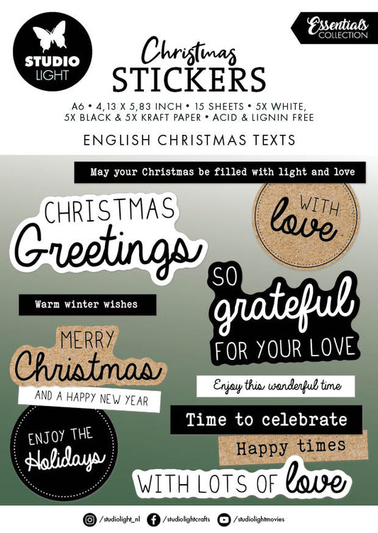 SL Planche Autocollants Textes Essentiels de Noël Anglais 15 F