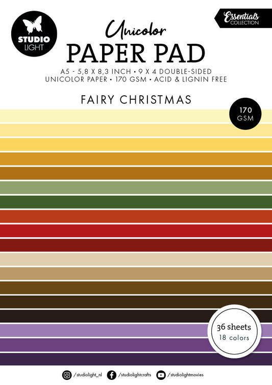 SL Unicolor Paper Pad Fairy Christmas Essentials 36 Sheets