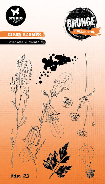 SL Clear Stamp Botanical Elements Grunge Collection 8 PC