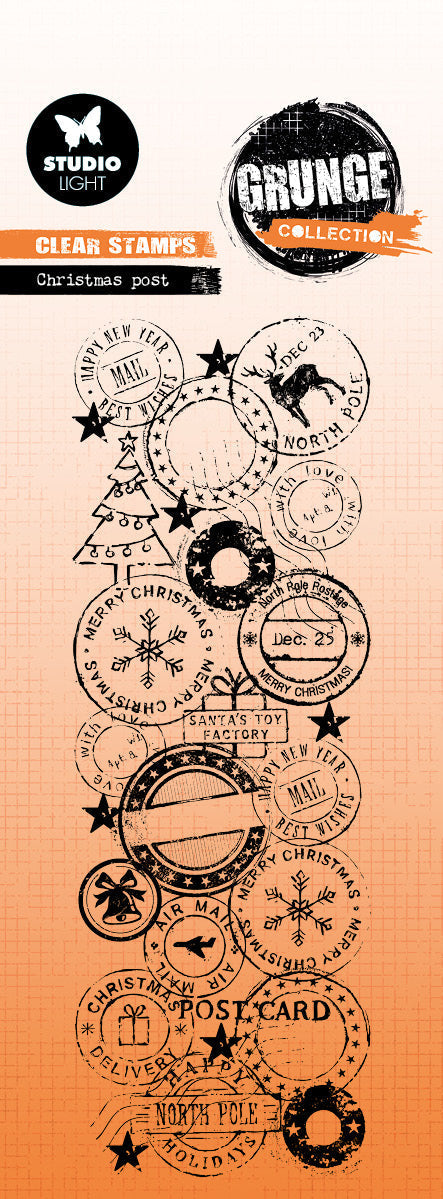 SL Clear Stamp Christmas Post Grunge Collection 1 Pieces