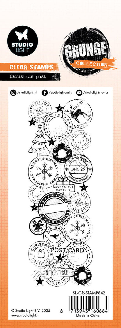 SL Clear Stamp Christmas Post Grunge Collection 1 Pieces