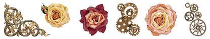 SL Clear Stickers Vintage Roses Grunge Collection 65x45x45mm 5 Meter