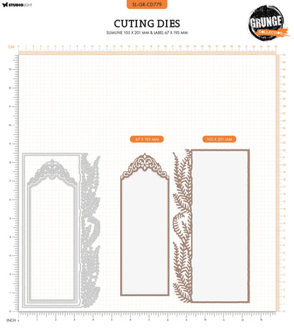 SL Cutting Die Slimline & Label Grunge Collection 4 PC