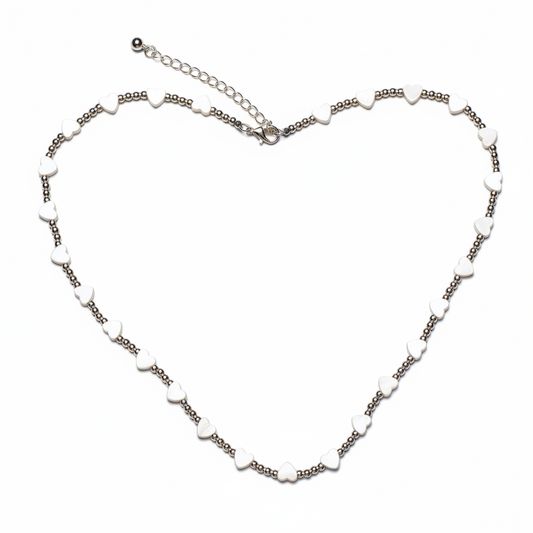 Collier Cœur Court Plaqué Argent