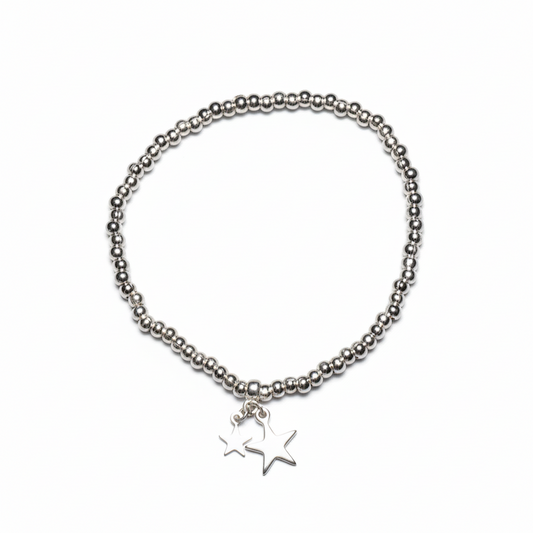 Star Charm Bracelet In Silver Plate