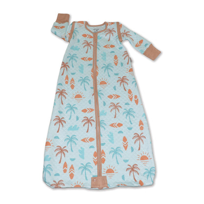 Bamboo Classic Sleeping Sack w/Detachable Sleeves 1 TOG(Sunny Shores Print)