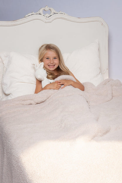 Blushing Beige Solid Double Layered Extended Throw