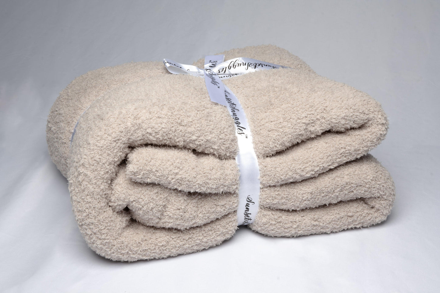 Greige Solid Double Layered Throw