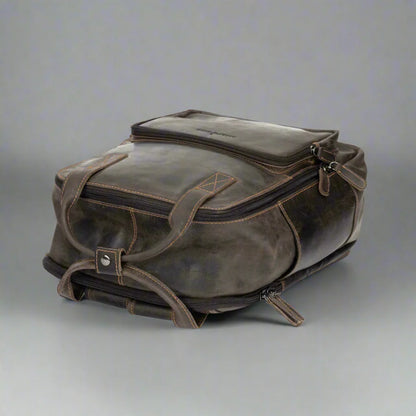 Greenwood Leather Backpack with Reinforced Laptop and Tablet Compartments