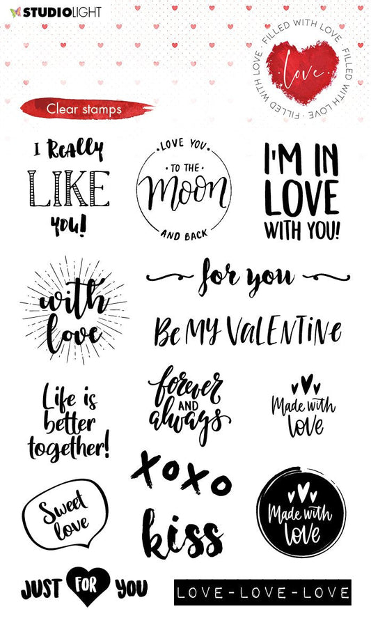 Tampon transparent Textes d'amour Rempli d'amour n°509